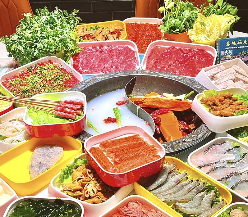 hot pot and side dishes